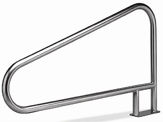 SR Smith Center Grab Stainless Steel Deck Mounted Pool Rail with Flange (Welded Mounting Plate)